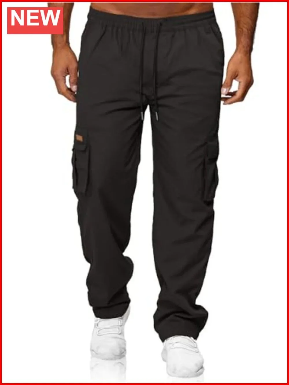 Men's Cargo Sweatpants with Pockets Drawstring Joggers Hiking Tactical Pants